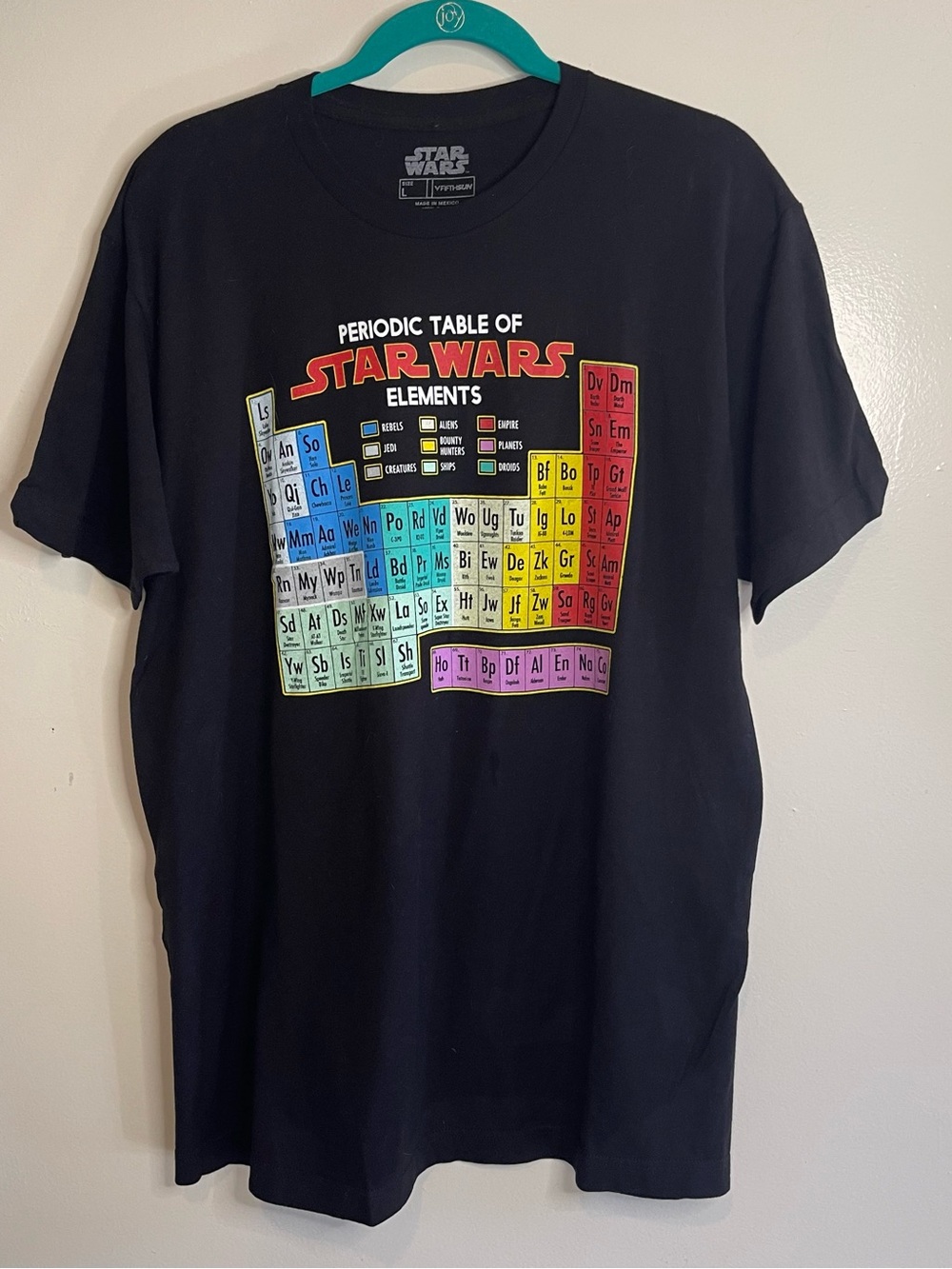 Star Wars Shirt Men's Periodic Table Of Star Wars Elements Adult T-Shirt Large